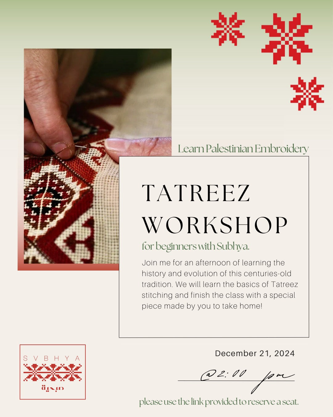 Tatreez Workshop | Private Event