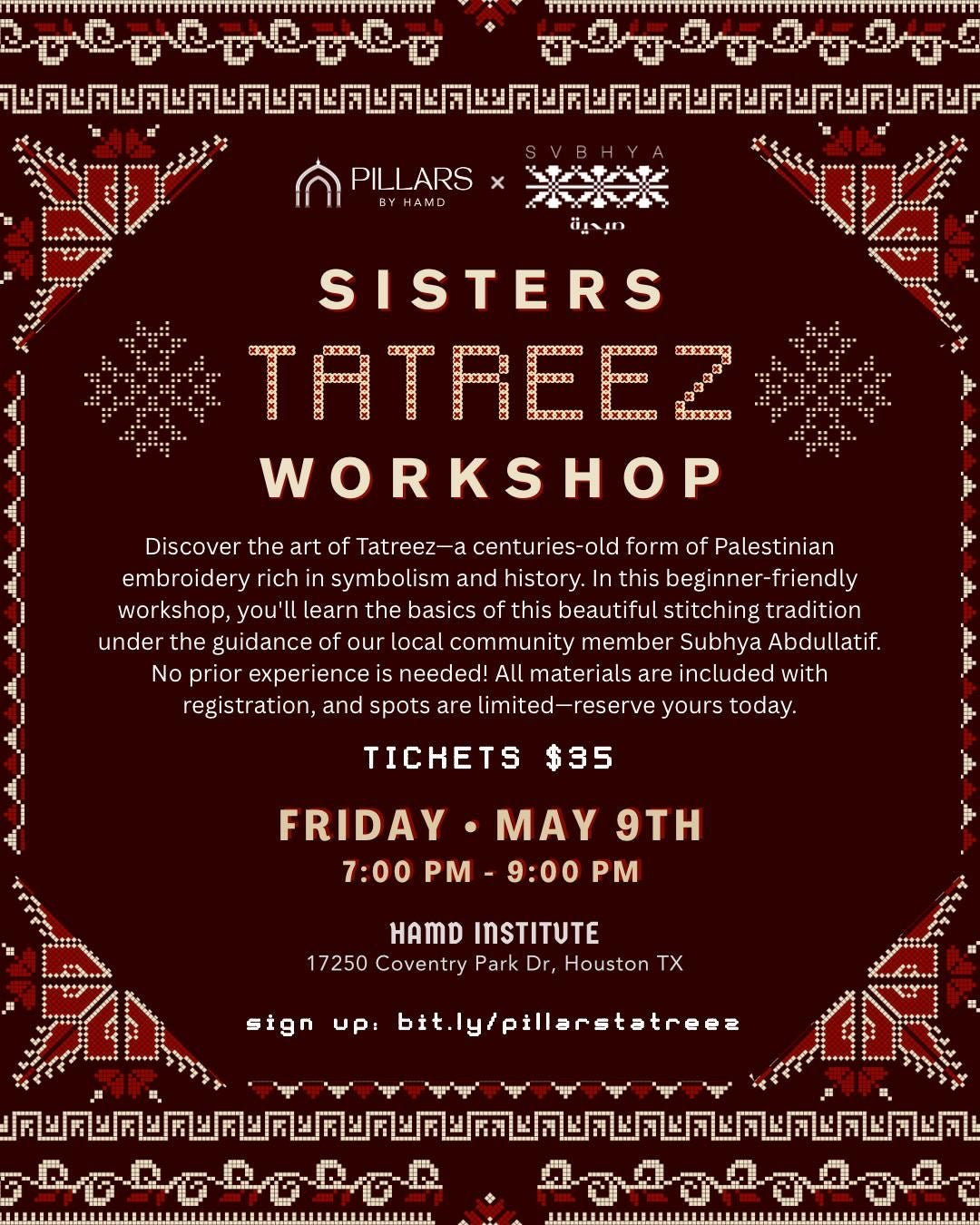 Tatreez Workshop for Beginners with Hamd Institute